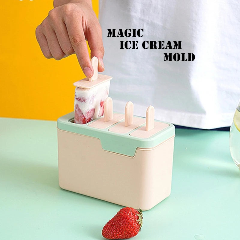 Ice Cream Mold DIY Magic Ice Makers Convenient Popsicle Dessert Mold Kitchen Gadget Homemade Dessert Freezer Cute Ice Tools