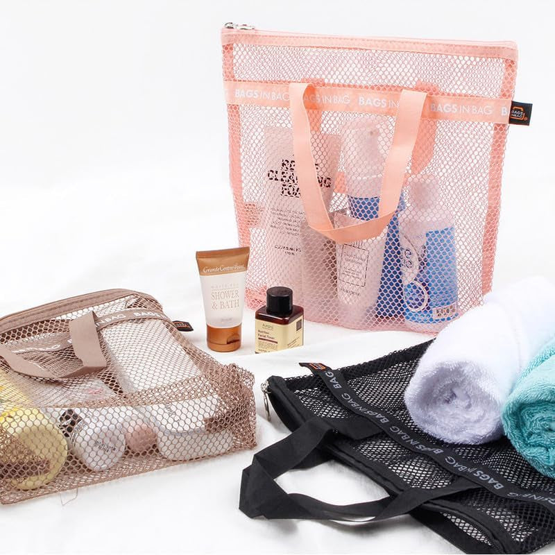 Travel Shower Caddy Tote Bag with Mesh for Gym, Swim, Dorms, and Bathrooms