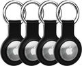 Silicone Protective Case for Airtag 2021 - 4 Pack, Compatible with Airtag Keychain Holder Tracker Finder (Black)