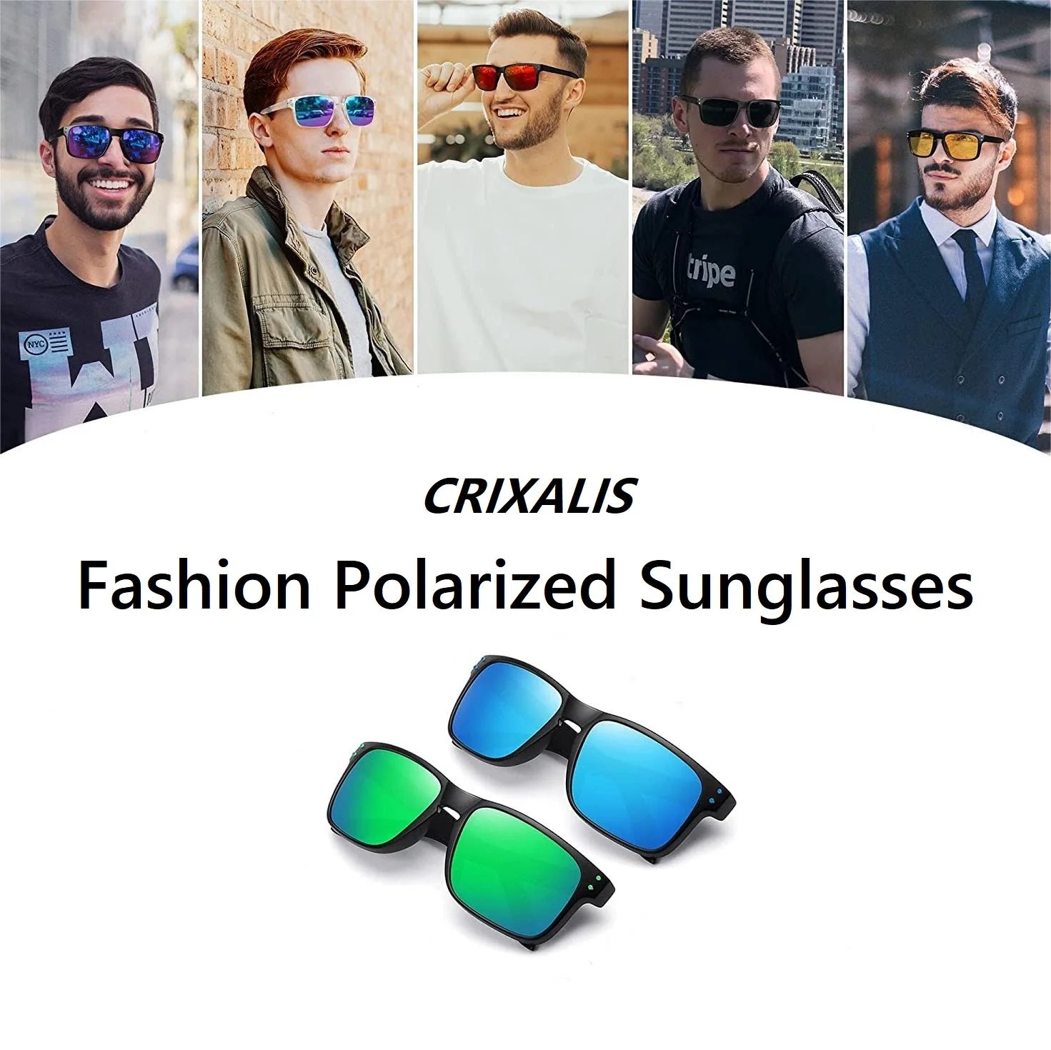 CRIXALIS Polarized Sunglasses for Men Women Designer Driving Night Vision Sun Glasses Male Fishing UV400 Zonnebril Heren 2023