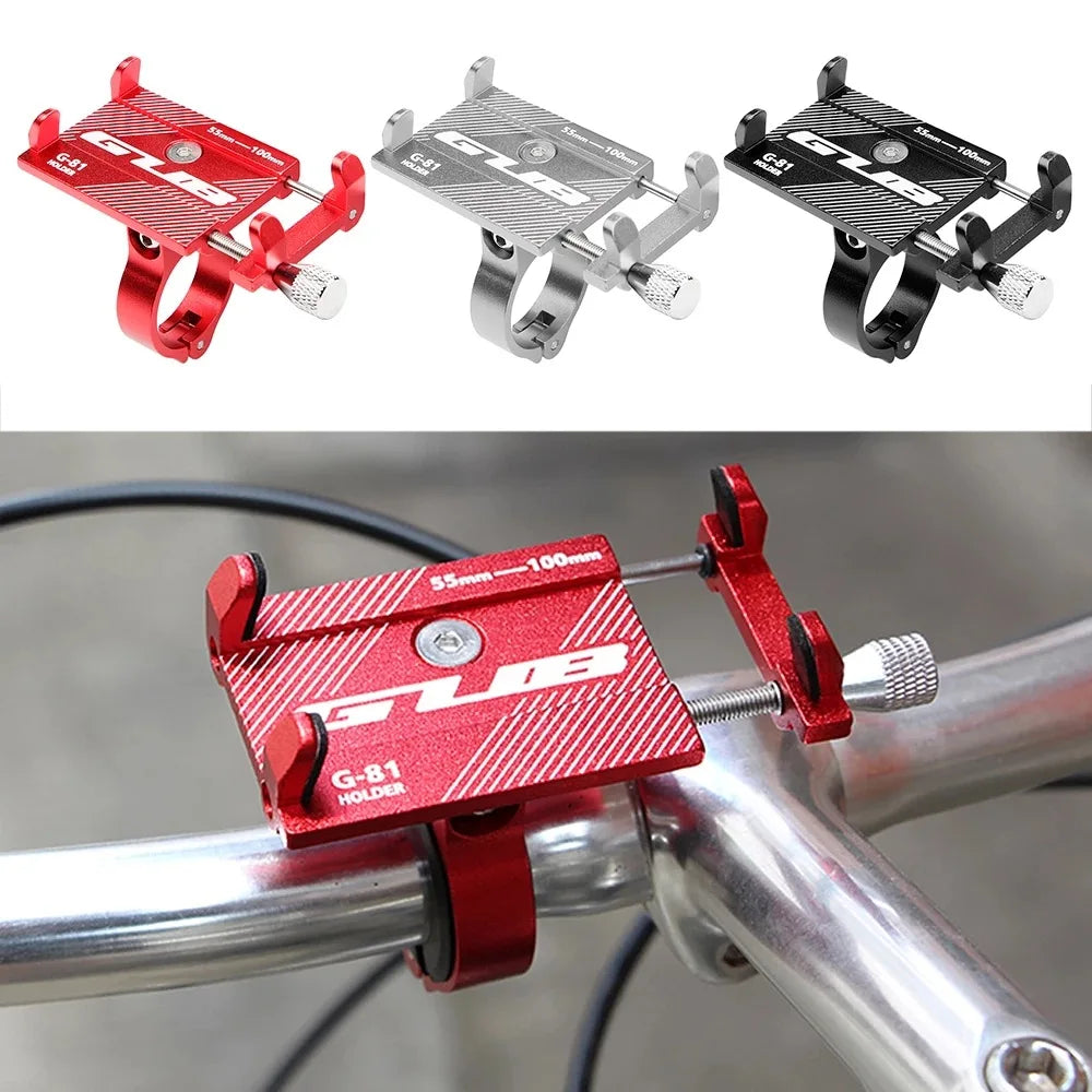 GUB G-81 Bicycle Phone Holder for MTB Road Bike 6063 Aluminum Alloy Ratchet Turntable Bike Phone Holder Bicycle Accessories