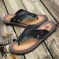 Handmade Leather Slippers Summer Fashion Men Flip Flops Outdoor Slippers Breathable Comfortable Man Flip-Flops plus Size