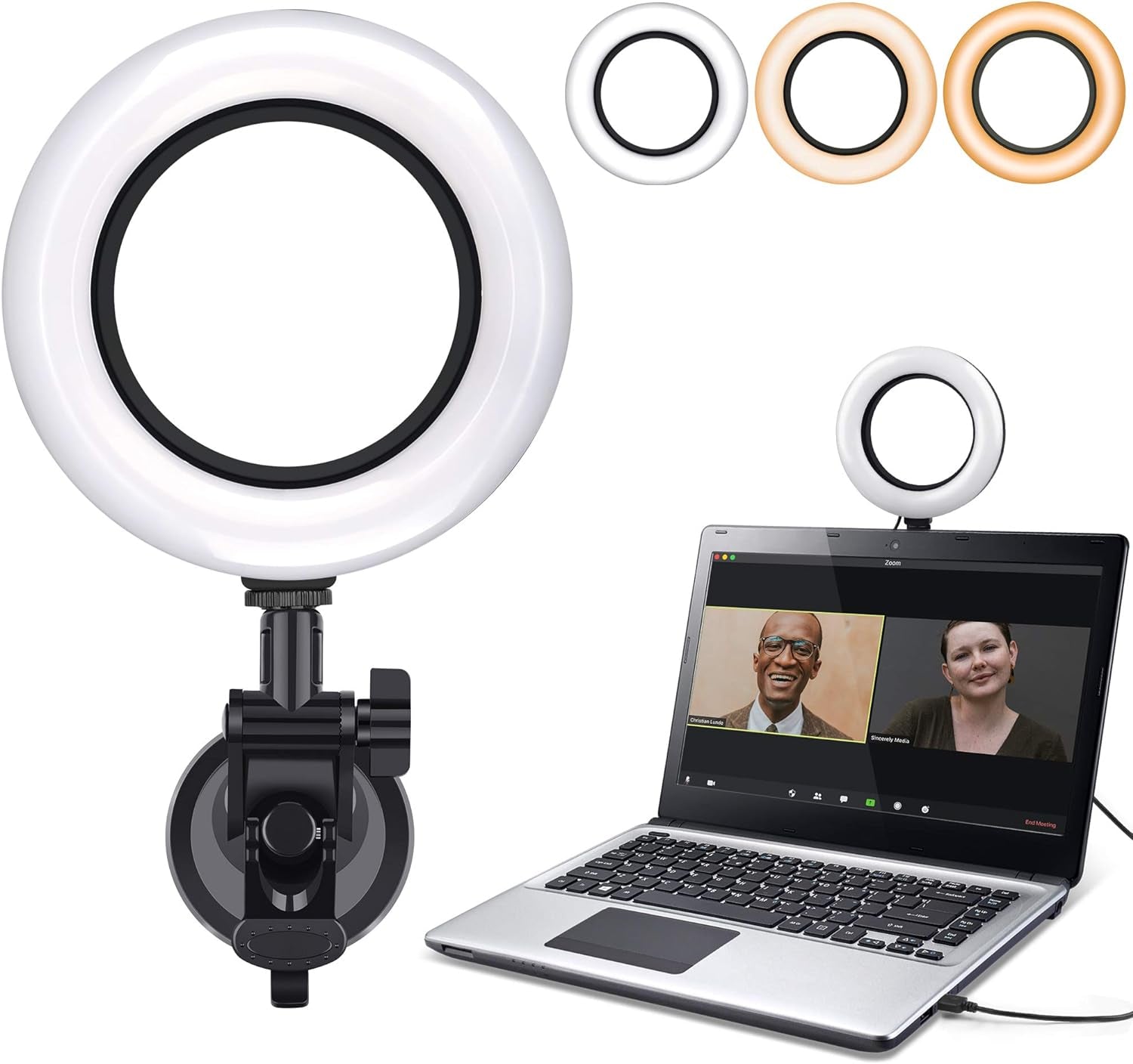 Professional title: "Hagibis Video Conference Lighting Kit - Dimmable 6500K LED Ring Light for Remote Working and Live Streaming"