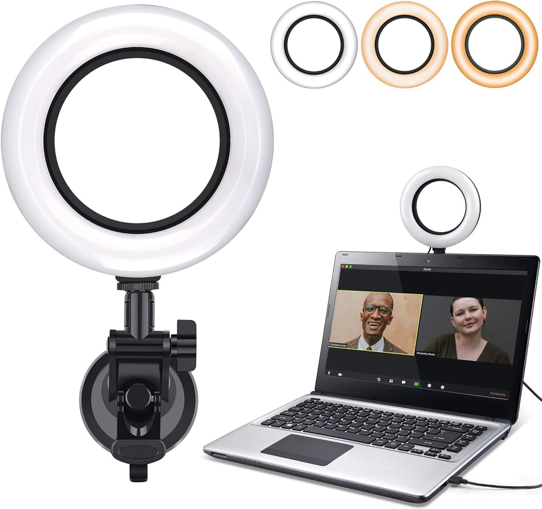 Professional title: "Hagibis Video Conference Lighting Kit - Dimmable 6500K LED Ring Light for Remote Working and Live Streaming"