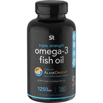 Sports Research Omega-3 Fish Oil, Triple Strength, 1,250 Mg, Softgel