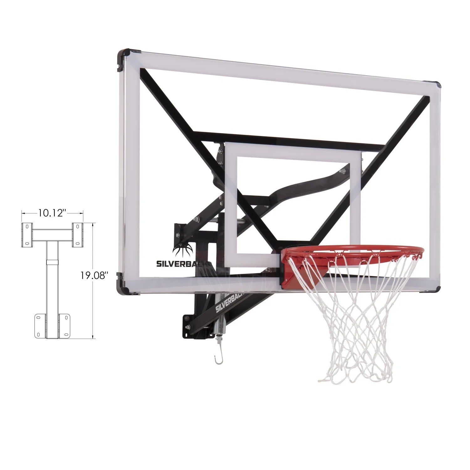 Silverback SBX 54" Wall Mounted Adjustable-Height Basketball Hoop with Quick Play Design