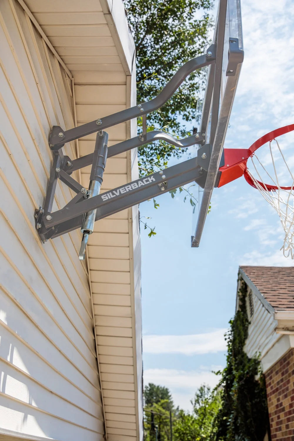 Silverback SBX 54" Wall Mounted Adjustable-Height Basketball Hoop with Quick Play Design