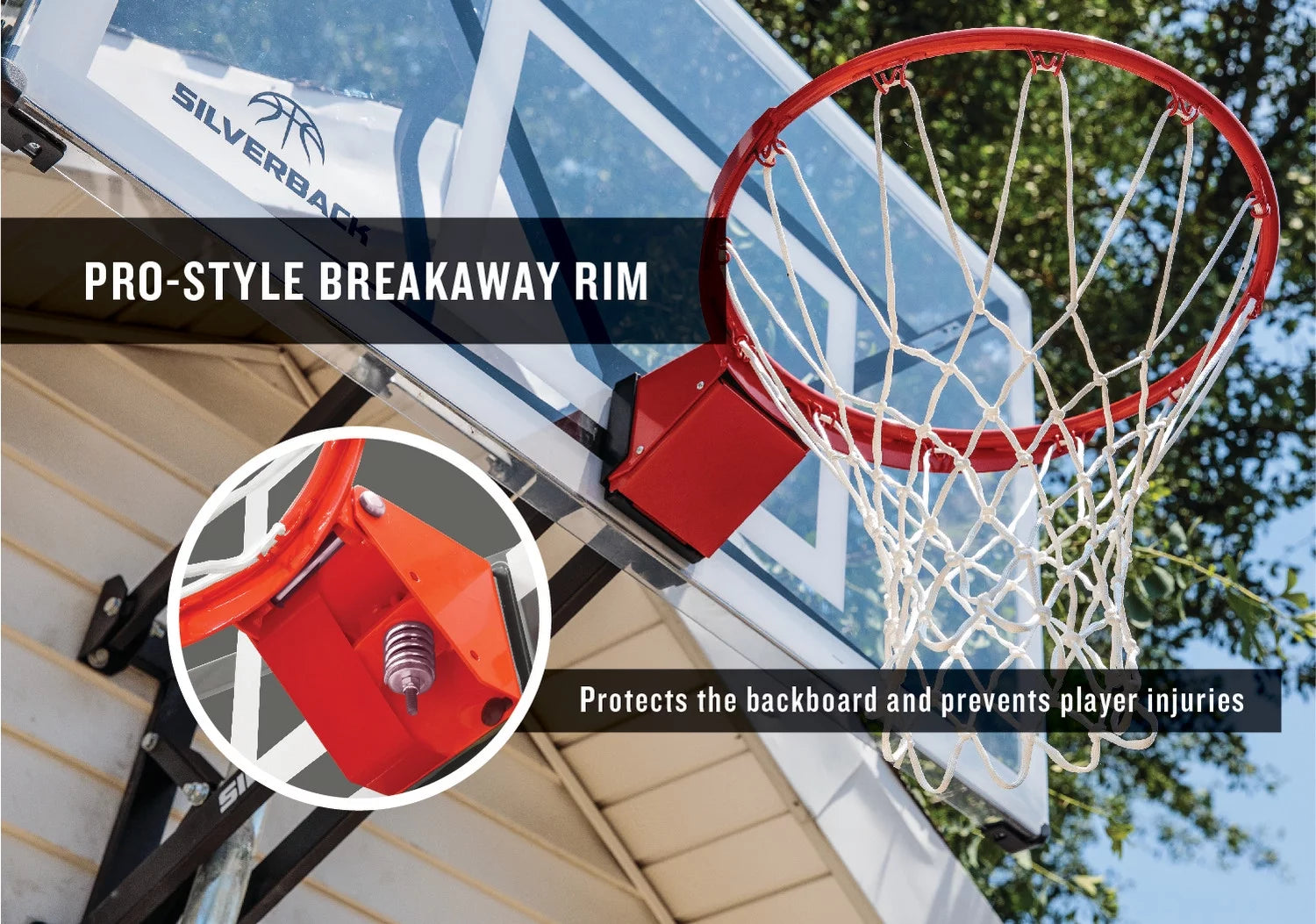 Silverback SBX 54" Wall Mounted Adjustable-Height Basketball Hoop with Quick Play Design