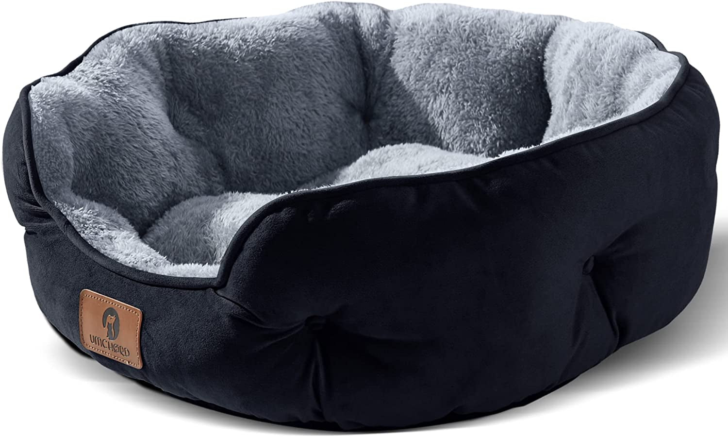 Pet Bed for Small Dogs and Cats - Extra Soft, Machine Washable, Anti-Slip Bottom - Brown, 20 Inches