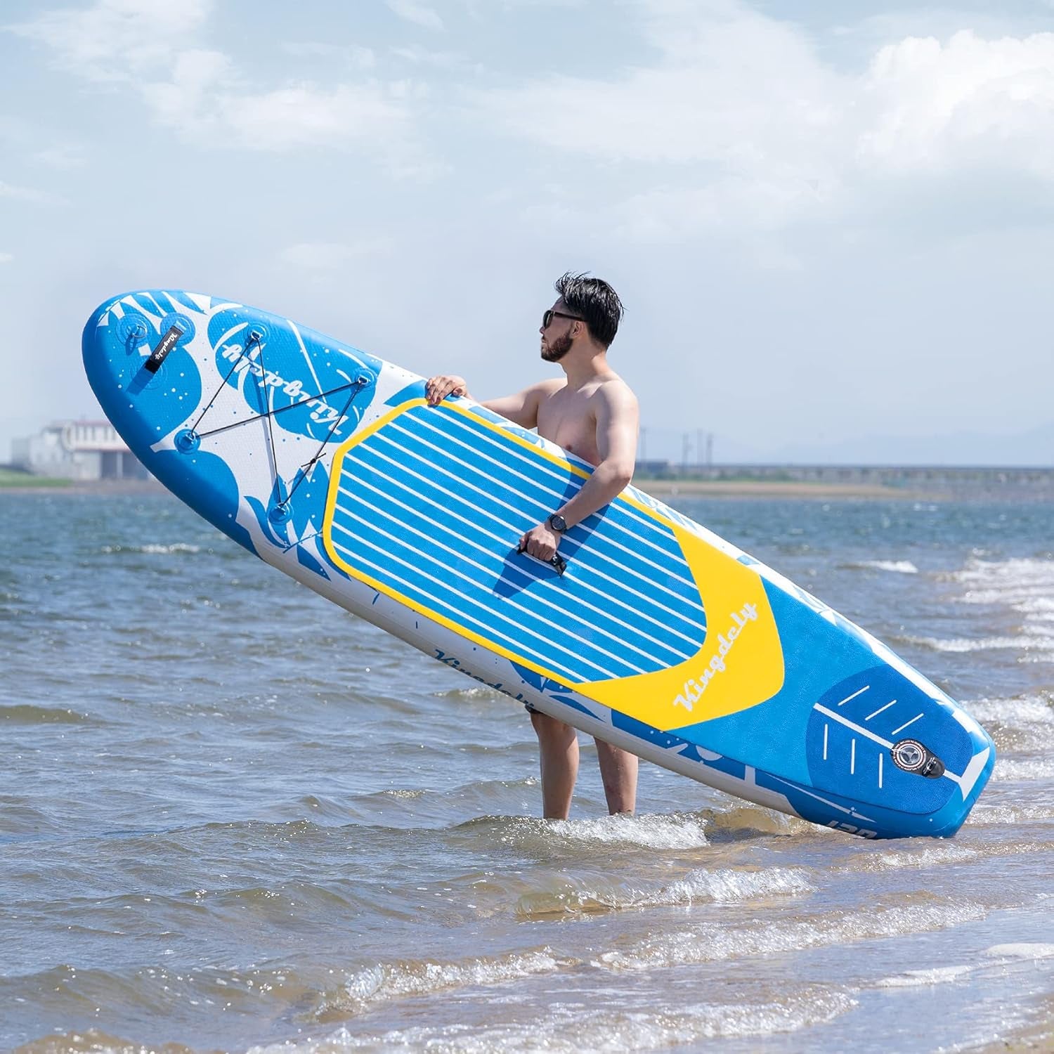 Inflatable Stand Up Paddle Board Set with Accessories - 10ft, Blue