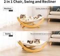 Elevated Cat Hammock Swing Chair for Indoor Cats - White