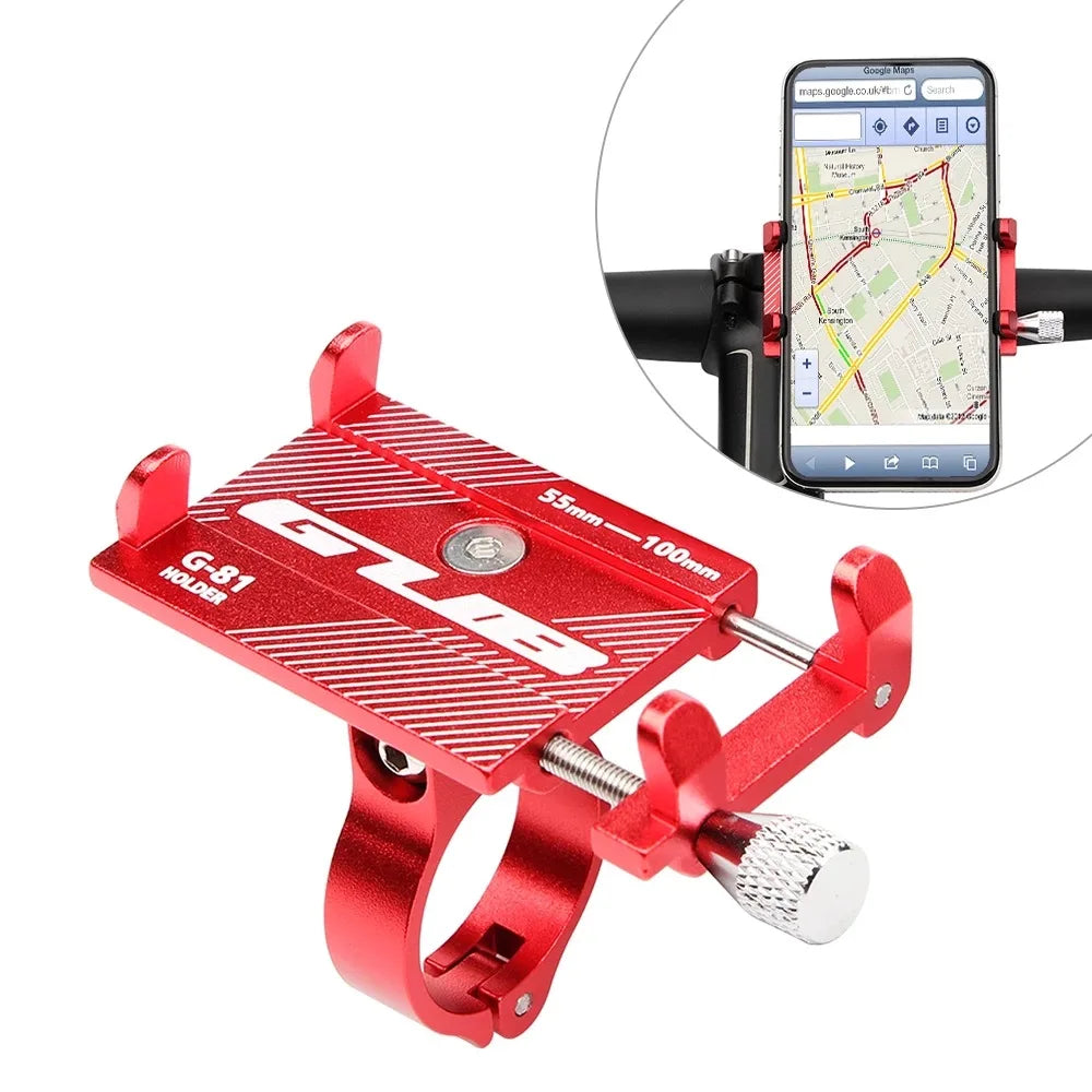 GUB G-81 Bicycle Phone Holder for MTB Road Bike 6063 Aluminum Alloy Ratchet Turntable Bike Phone Holder Bicycle Accessories