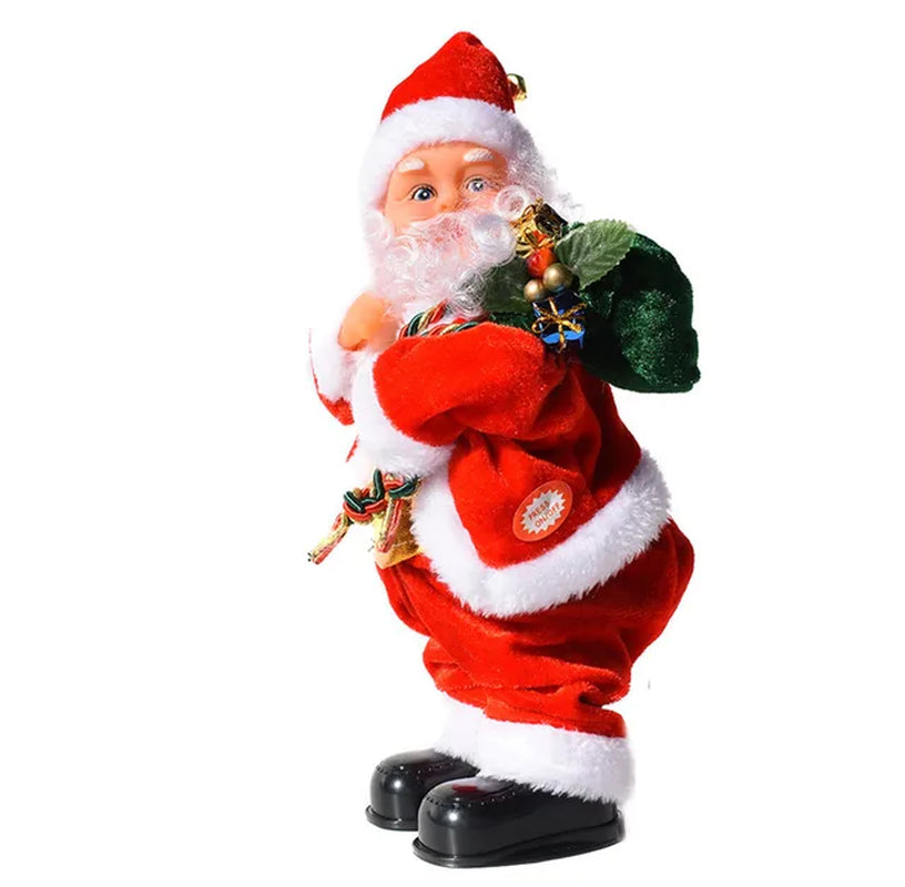 Creative Christmas Gifts 30Cm Dancing Santa Claus Bright Belly Christmas Music Box with Music Christmas Kids Toys Decorations