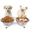 Double Stainless Steel Pet Bowl Set Pet Bowls Pet Feeding Bowl Set Pet Double Bowls