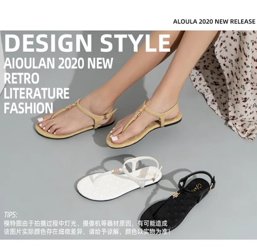 2023 Summer Hot Sale New Style Shoes Woman Flat Flip Flops Flip-Flops Beach Sandals 104001