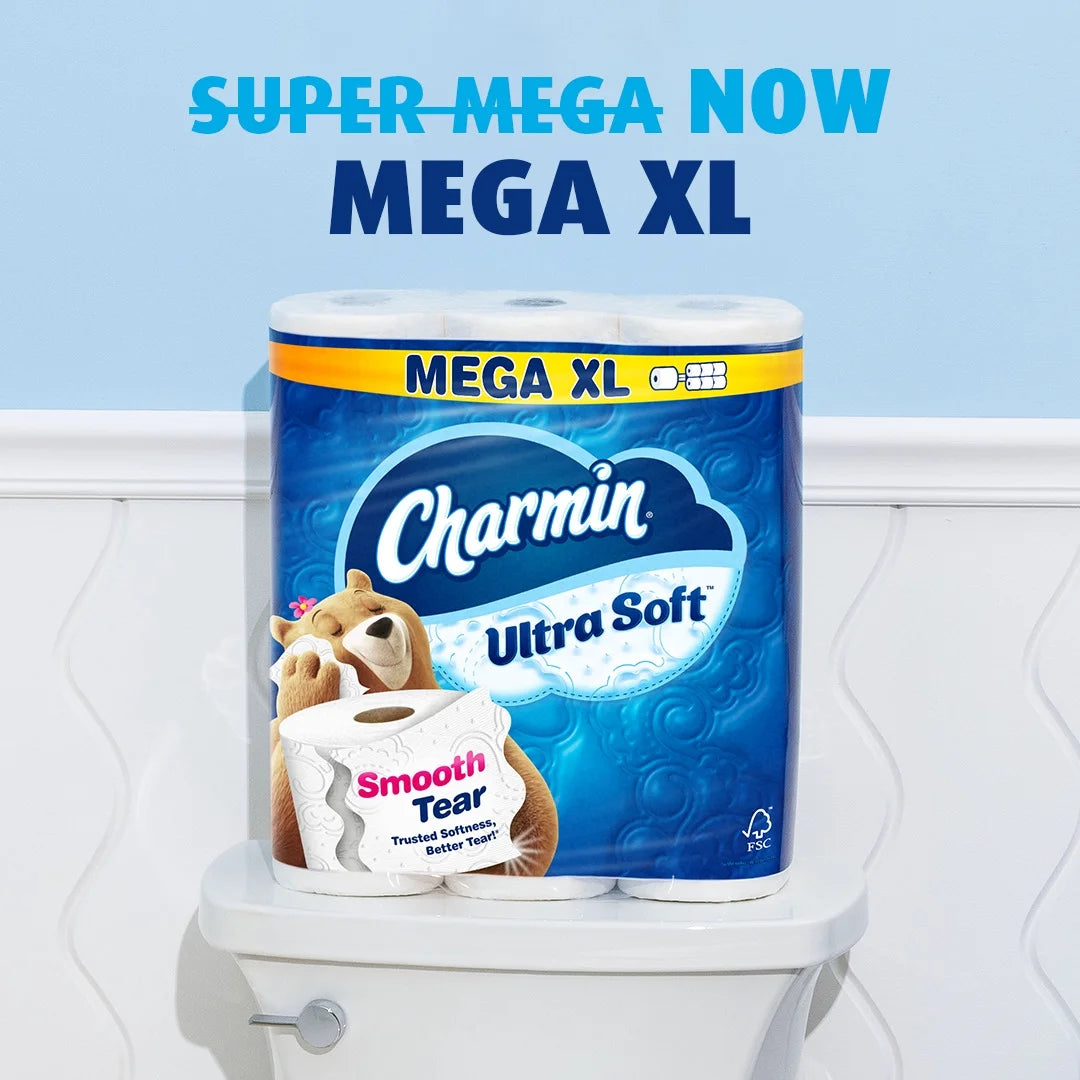 Charmin Ultra Soft Toilet Paper 18 Mega XL Rolls, 336 Sheets per Roll