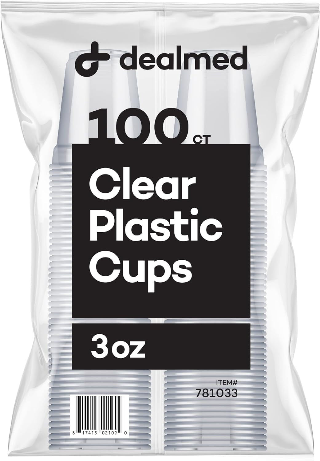 Professional Product Title: "Dealmed 3 oz. Disposable Plastic Cups - 100% Recyclable Cups for Medical Facilities, Schools, and Home Use (Pack of 100)"