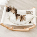 Elevated Cat Hammock Swing Chair for Indoor Cats - White