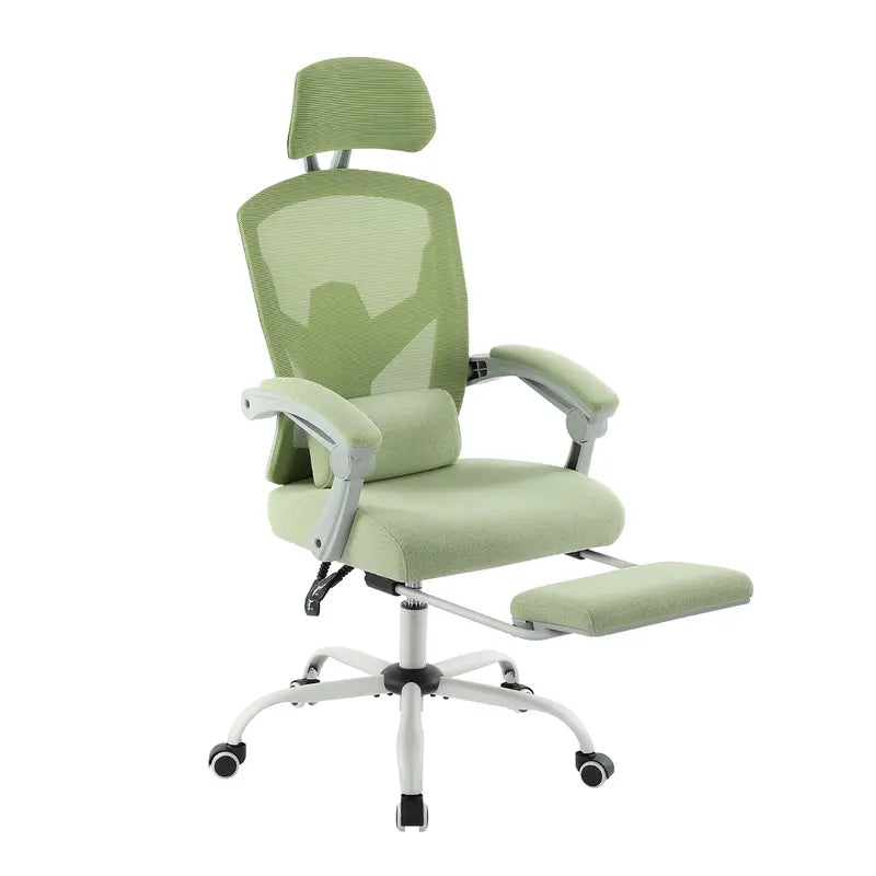 Sweetfurniture Ergonomic Office Chair Reclining Office Chair with Foot Rest, High Back Computer Desk Chair Mesh Swivel Rolling Task Chair with Lumbar Support Pillow, Adjustable Headrest, Padded Armrests