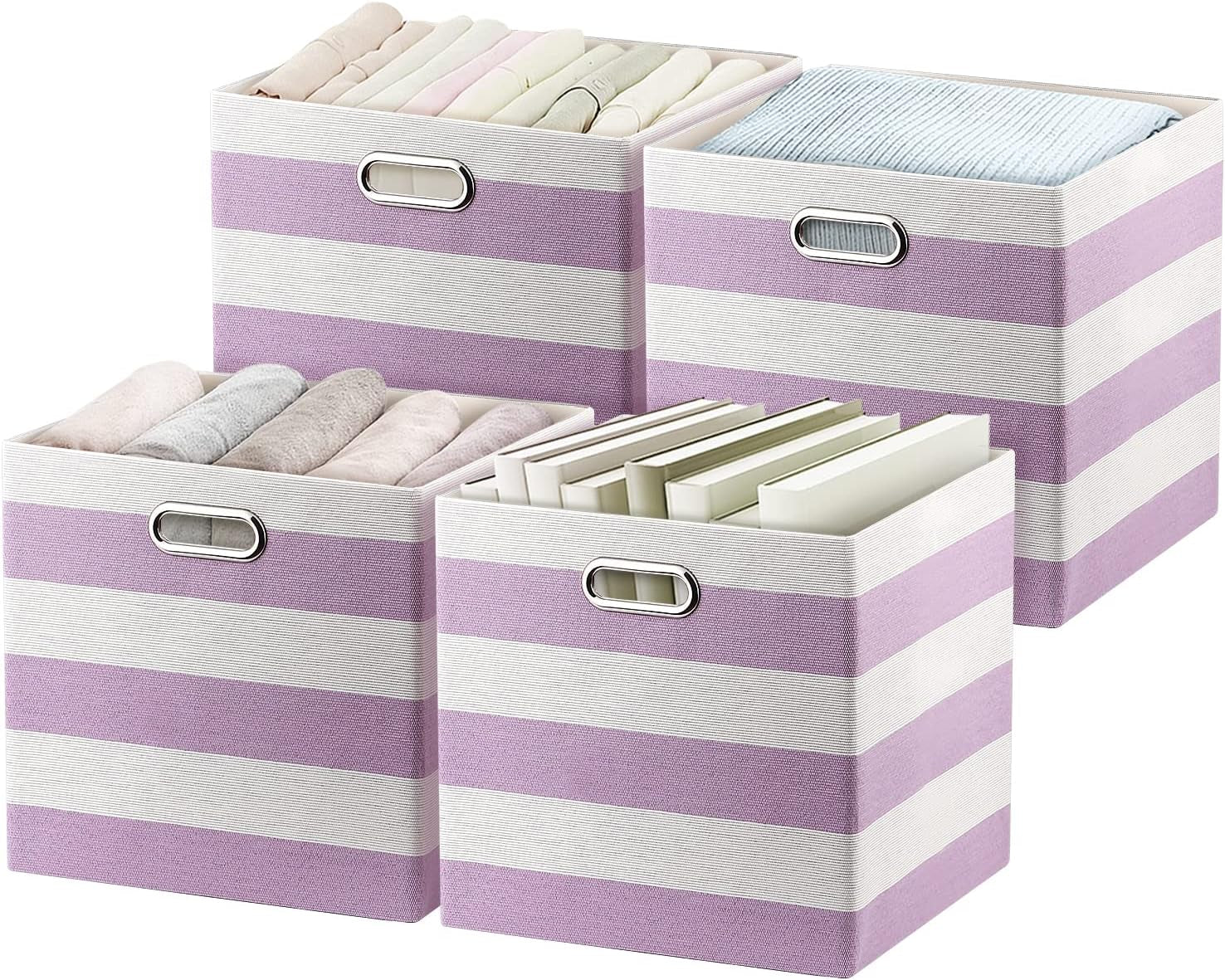 "Posprica 3X Thicker Fabric Storage Bins, 13×13 Storage Cubes - Foldable Baskets for Nurseries, Offices, Closets, Home Décor"