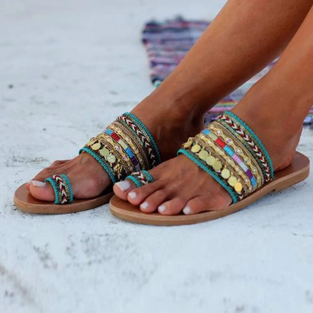 Women Artisanal Sandals Flip-Flops Handmade Greek Style Boho Flip Flop Sandals Streetwear Fashion Shoes Women Chaussures Femme