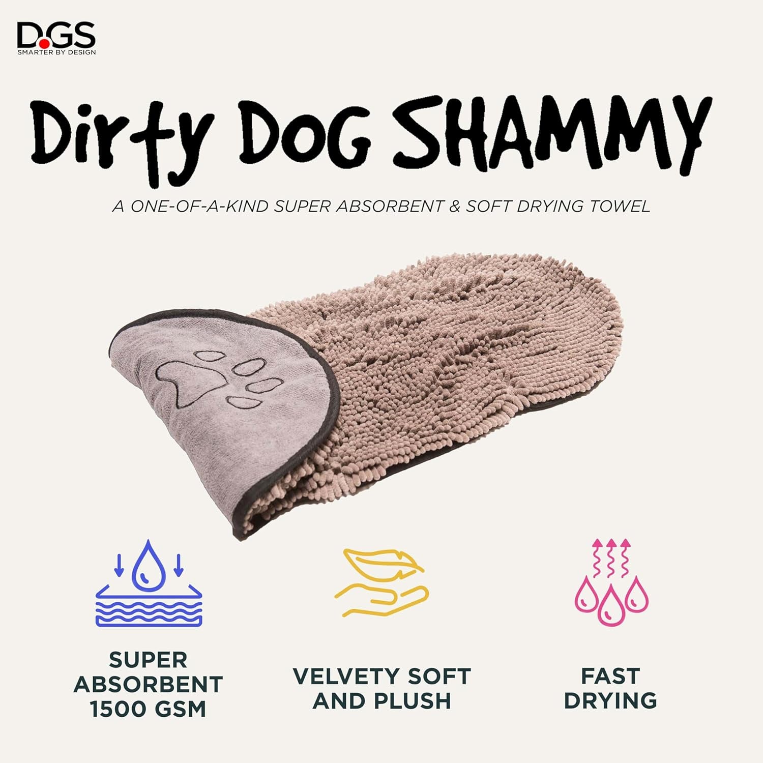 Professional title: 
"Dog Gone Smart Shammy Dog Towels - Heavy Duty Soft Microfiber Bath Towel - Super Absorbent, Quick Drying, & Machine Washable - Grey 13X31"