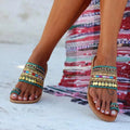 Women Artisanal Sandals Flip-Flops Handmade Greek Style Boho Flip Flop Sandals Streetwear Fashion Shoes Women Chaussures Femme