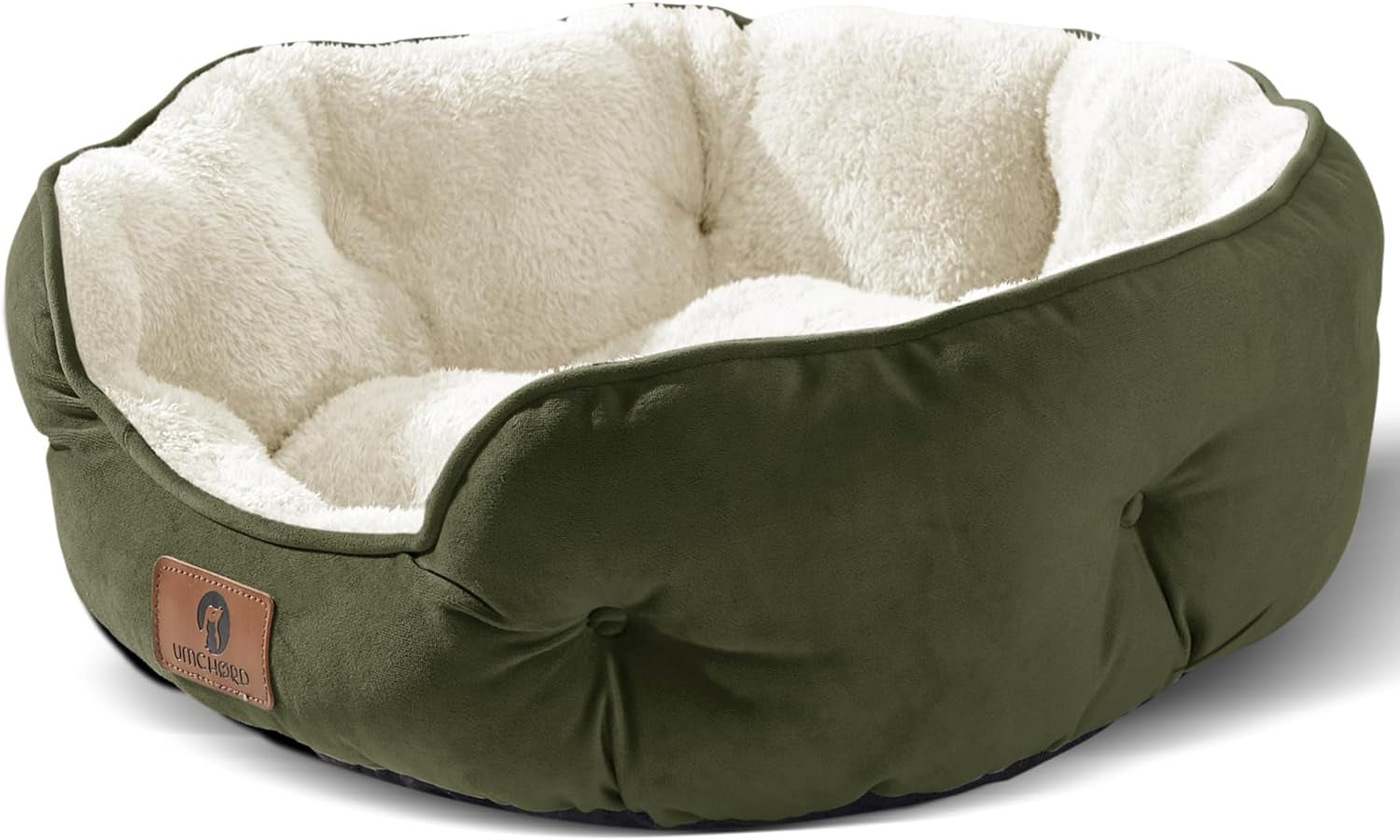 Pet Bed for Small Dogs and Cats - Extra Soft, Machine Washable, Anti-Slip Bottom - Brown, 20 Inches